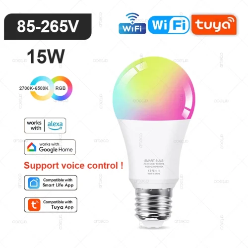 Smart LED Lampor - WiFi E27 15W 85-265V