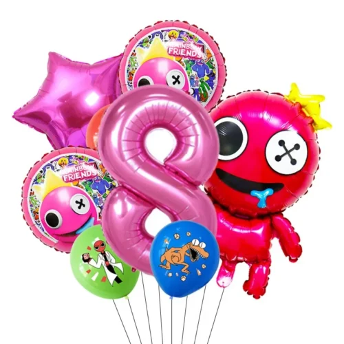 Latex & Folieballonger Barnmotiv 9-pack - Siffran 8