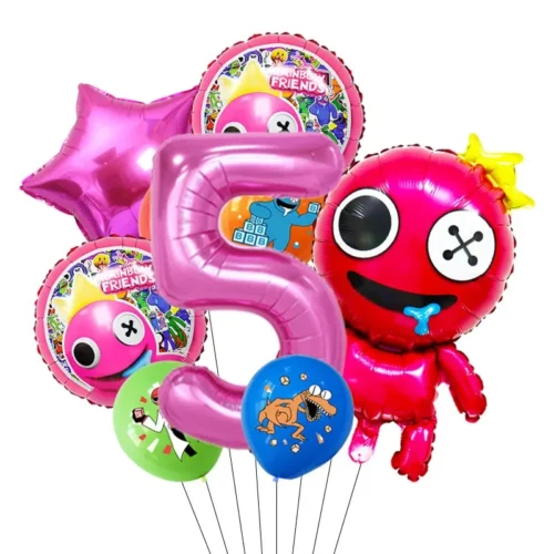 Latex & Folieballonger Barnmotiv 9-pack - Siffran 5