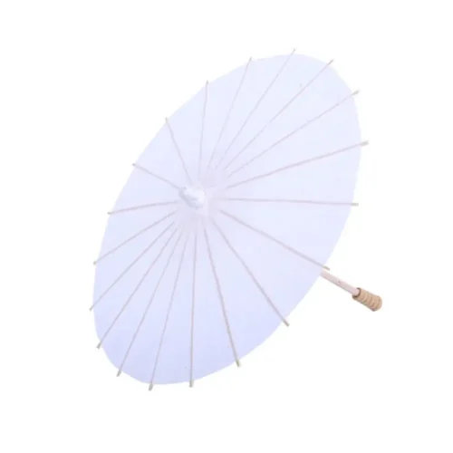 Vit Paraplyrekvisita Papper - 40 cm