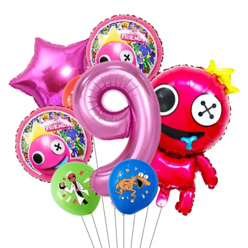 Latex & Folieballonger Barnmotiv 9-pack - Siffran 9